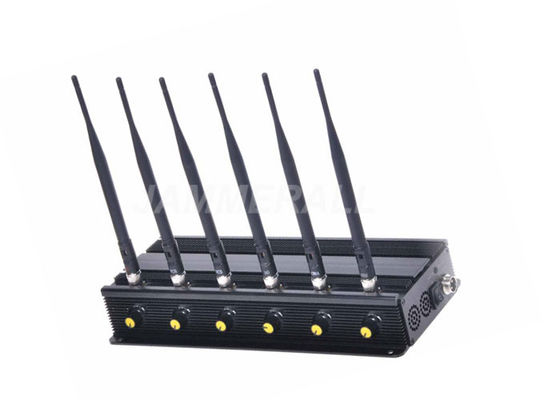 qualidade  6 Band Desktop Cell Phone Signal Jammer , Adjustable Cellular 3G 4G WiFi Jammer fábrica